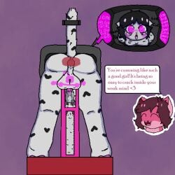 anal anal_sex anthro balls big_(disambiguation) bodily_fluids bound breath cum cum_container cum_inside demon dildo dildo_vibrator domestic_cat dominant dominant_female felid feline felis female femboy feminization fur fur_markings genital_fluids genitals hypnosis hypnotic_eyes machine machine_bondage magic male mammal markings mind_control object_in_ass panting penetration penile penis_milking qwertylopederin sex_toy sex_toy_in_ass sex_toy_insertion solo tail tail_tied unstoppable_orgasm vibrator vibrator_in_ass