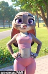 3d ai_generated anthro bunny_girl furry judy_hopps leggings pdbai sportswear tagme zootopia
