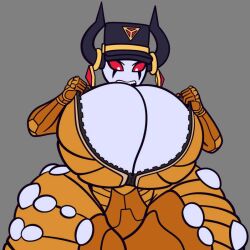 big_breasts cleavage clothed ech0chamber expanding hat outfit