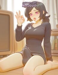1futa 2025 ^^^ ai_generated artist_name ashley_graves barefoot blurry blurry_background blurry_foreground blush brown_hair bulge cock collarbone dick futanari heart-shaped_pupils hi_res high_quality high_resolution highres low_ponytail motion_blur motion_lines novalust open_mouth orgasm otoko_no_ko patreon patreon_username penis ponytail precum rolling_eyes sitting solo stable_diffusion sweater symbol-shaped_pupils testicles the_coffin_of_andy_and_leyley tongue tongue_out trembling twitching_penis wariza watermark