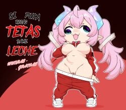 1girls adios_puta ahoge big_ast big_breasts big_eyes blue_eyes breasts breasts_out chibi chibidoki crossed_eyesexposed_breasts espanol_rapido female female_only large_breasts long_hair meme pink_hair pulling_down_pants red_track_suit sdamhp_artist shortstack sketch solo spanish_text tagme text track_suit twintails twitch virtual_youtuber vtuber vtuberfanart vtubers youtube
