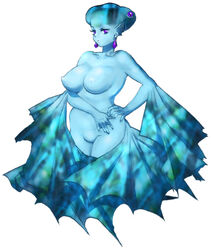 big_breasts blue_skin breasts earrings female fin fish_girl head_fins headfins jewelry large_breasts multi_eye nintendo nipples nude ocarina_of_time princess_ruto purple_eyes solo straight_hair the_legend_of_zelda yurizuka_(sergeant_heart) zora zotaro515