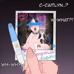 arcane arcane_vi balls_on_head blacked caitlyn_kiramman censored_eyes choker clothed_female_nude_male collar crying cucked_lesbian cuckold cuckquean cum cum_on_breasts cum_on_face dark-skinned_male facial league_of_legends leash leashed_to_genitals lesbian_with_male middle_finger musk netorare ntr orientation_play penis_on_face photo_(object) positive_pregnancy_test pregnancy_test queen_of_spades shaking smegma stray_pubic_hair tongue_out vo1ette