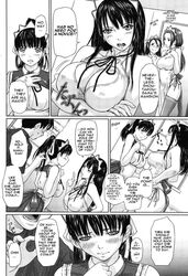 breasts cleavage comic english_text highres kisaragi_gunma large_breasts mai_favorite maid manga monochrome right_to_left side-tie_panties thighhighs