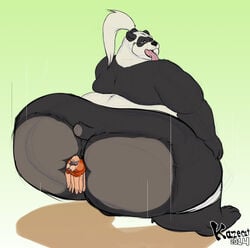 anal anal_insertion anal_vore anthro ass big_ass chubby furry furry_only huge_ass kazecat makuyama makuyama_(kazecat) no_humans panda presenting presenting_hindquarters size_difference vore