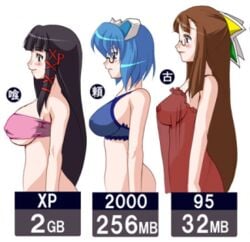 2k-tan 95-tan blue_hair microsoft microsoft_windows os-tan tagme windows_2000 windows_95 windows_xp xp-tan