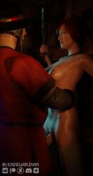 1boy 1girls 3d blendguardian bound captured clothed_male_nude_female cmnf guard penis prison rape restrained shani the_witcher_(series) the_witcher_3:_wild_hunt vaginal_penetration