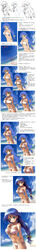 bikini blue_hair breasts green_eyes high_res highres katahira_masashi mizugi ocean oppai original side-tie_bikini sketch swimsuit translated tutorial