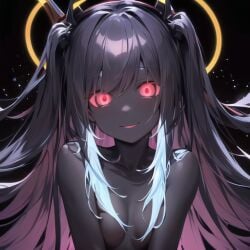 ai_generated deity female glowing_eyes glowing_hair lazer69 looking_at_viewer nemus_waifu_generator red_eyes tagme undercolor_(hair)