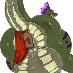 1:1 alpha_channel anthro anus ass backsack balls big_balls big_butt bottomwear bottomwear_aside clothing clothing_aside crocodile crocodilian crocodylid desbjust fin genitals green_body head_fin hi_res huge_balls huge_butt hyper hyper_balls hyper_butt hyper_genitalia kraxl_(desbjust) lizard loincloth loincloth_aside loincloth_only male presenting presenting_anus presenting_hindquarters puffy_anus purple_eyes purple_fin raised_tail reptile scalie sharp_teeth solo tail tattoo teeth