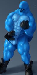 1:2 abs absurd_res anthro avian balls beak biceps bird black_leather blue_balls blue_beak blue_body blue_feathers blue_nipples bodily_fluids boots boots_only bulge clothing eyewear feathers footwear footwear_only genital_fluids genitals gloves handwear hi_res humanoid male masturbation mostly_nude muscular nipple_fetish nipple_pinch nipple_play nipples pinch precum precum_through_thong solo solo_male sunglasses thong tjloog twitter twitter_logo underwear