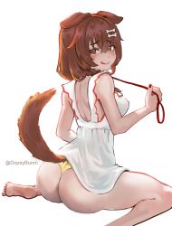 artist_name artist_upload ass back bone canine collar dog_girl dopeybunni fat_ass fat_butt feet foot_fetish hololive hololive_gamers hololive_japan inugami_korone lead nape shoulder_blades shoulder_length_hair tail underwear virtual_youtuber vtuber white_dress