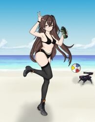 an_hydrolyst beach bikini boots girls'_frontline tagme thighhighs ump45_(girls'_frontline)