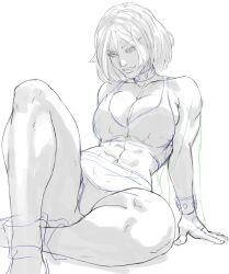 1girls abs anna_marie clothed clothed_female collar female female_only kasai_x3 lejeanx3 looking_at_viewer marvel marvel_comics muscular_legs rogue_(evolution) rogue_(x-men) sitting sketch smiling smiling_at_viewer solo solo_female studded_collar x-men x-men_evolution