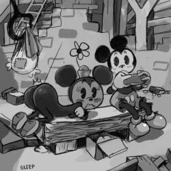 anthro anthro_only ass breasts butt canonical_scene disney embarrassed embarrassed_nude_female exposed_ass mickey_mouse minnie_mouse mouse mouse_boy mouse_ears mouse_girl mouse_tail naked naked_female nude nude_female p0stalk