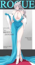 1girls big_breasts breasts bronya_zaychik bronya_zaychik_(silverwing:_n-ex) busty cleavage curvaceous curvy curvy_body curvy_female curvy_figure dress female heels honkai_impact_3rd huge_breasts large_breasts magazine_cover milkman29 necklace voluptuous