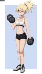 1girls bleach bleach:_the_thousand-year_blood_war female female_only hiyori_sarugaki mistowing sarugaki_hiyori solo working_out