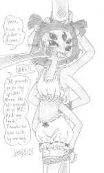 2d 2d_(artwork) 2d_artwork bondage dialogue english english_dialogue english_text limpurtikles muffet multi_arm multi_limb offscreen_character over_the_mouth_gag spider_girl tagme text tied_to_pole undertale undertale_(series)