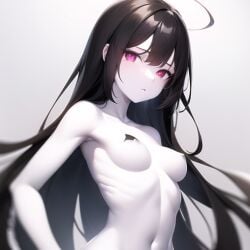 1girls ai_generated breasts dark_hair female glowing_eyes naked naked_female nemus_waifu_generator nude_female pale-skinned_female pale_skin pooplool revenant sole_female solo solo_female tagme topless undead