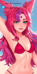 armpits bikini league_of_legends pool_party_series star_guardian_xayah tagme xayah