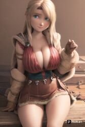 1girls ai_generated astrid_hofferson blonde_hair blue_eyes cleavage curvaceous curvy curvy_body curvy_female curvy_figure dreamworks female female_only hourglass_figure how_to_train_your_dragon inner_sideboob light-skinned_female light_skin milf mrseyker pixai solo solo_female tagme voluptuous voluptuous_female