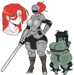 1girls armor armored_female armored_gloves asshushie bandage bandaged_chest barefoot big_ass big_breasts big_butt black_hair black_nails black_sclera boots breasts_bigger_than_head chest_armor chubby chubby_female fangs fantasy female goblin goblin_female green_body green_skin heels high_heel_boots high_heels huge_ass huge_breasts huge_butt huge_thighs large_ass large_breasts large_butt loincloth luvanely medieval_fantasy oc original original_artwork original_character original_characters pale-skinned_female pale_skin partially_clothed pointy_ears ponytail red_hair shortstack size_difference sword thick_ass thick_hips thick_legs thick_thighs thighs twintails white_skin wide_hips wide_thighs