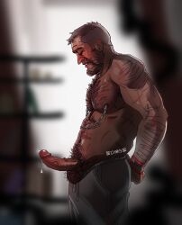 1boy 2020 abs activision armpit_hair balls bara barazoku beard biceps blush chris_sdd clothing cum cum_drip dark-skinned_male erection facial_hair gabriel_reyes gay hairy hairy_arms hairy_chest hi_res highres male male_focus male_only male_pubic_hair manly muscles muscular muscular_arms muscular_male nipples nsfw_chrsdd nude overwatch overwatch_2 penis reaper solo solo_male sweat vein veiny_penis