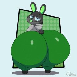 2d 2d_animation animated ass big_ass big_butt breathotter bubble_ass bubble_butt bunny furry green_pants hoodie huge_ass hyper_ass looking_at_viewer looking_back male reathe_(character) shaking shaking_ass shaking_butt tagme tight_clothing video