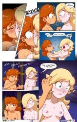 breasts dialogue furboz kissing mario_(series) multiple_girls niban-destikim nipples nude page_17 princess_daisy princess_rosalina speech_bubble super_mario_bros. super_mario_galaxy yuri