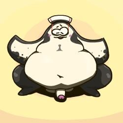 1:1 anthro balls batoid belly big_belly big_man_(splatoon) blush circumcised clothing deep_navel embarrassed erection fish flustered genitals hat hat_only headgear headgear_only headwear headwear_only looking_down male male_only marine moobs mostly_nude navel nintendo nude open_mouth overweight overweight_anthro overweight_male penis shaded solo splatoon splatoon_(series) splatoon_3 stingray thick_thighs wide_hips xackert_18