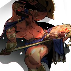 1boy abs atreus_(league_of_legends) bara barazoku beard biceps big_penis blush bulge cape chris_sdd clothing cum cum_drip cum_dripping_from_penis erection facial_hair gay genital_fluids hairy hairy_chest hi_res highres league_of_legends male male_focus male_only male_pubic_hair manly muscles muscular muscular_arms muscular_legs muscular_male muscular_thighs nipples nsfw_chrsdd pantheon penis riot_games solo solo_male spread_legs tattoos vein veiny_penis