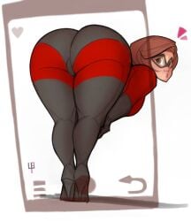 ass bending_over big_ass big_butt bodysuit breasts brown_hair disney elastigirl fat_ass female fully_clothed heels helen_parr high_heels large_ass mask masked_female pawg pixar pixar_mom solo superhero_costume superheroine the_incredibles thick thigh_high_boots tomphelippe wide_ass