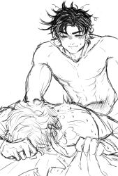2boys anal battle_tendency bite_mark caesar_zeppeli gay jojo's_bizarre_adventure joseph_joestar male male/male male_only male_penetrated male_penetrating male_penetrating_male naku_inu nude nude_male penetration yaoi