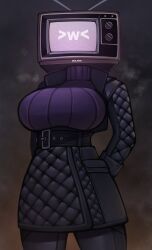 1girls 2023 belt big_breasts black_clothing black_gloves breasts busty cardigan clothed female female_focus female_only fully_clothed gloves hands_in_pockets hi_res highres hips hourglass_figure huge_breasts large_breasts object_head roadi3 robot robot_girl screen screen_face screen_head skibidi_toilet skindentation solo solo_female solo_focus suit sweater television television_screen thick_thighs thighs turtleneck tv tv_face tv_head tv_screen tv_woman_(skibidi_toilet) wide_hips