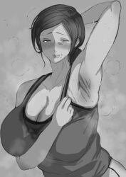 1girls armpit armpit_fetish armpits arms_up blush blushing mature_female milf obasan_body_type sweat sweating sweaty sweaty_armpits toshi21888046