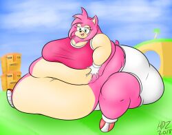 1girls amy_rose anthro bbw belly belly_on_ground breasts cleavage cleavage_cutout double_belly fat female female_focus female_only furry gloves green_eyes hairband hdoodlez hedgehog hedgehog_humanoid hips immobile immobilization large_belly large_breasts obese obese_female overweight overweight_female panties pink_fur pink_hair sega sonic_(series) sonic_the_hedgehog_(series) ssbbw stomach tan_fur thick_thighs thighs two_tone_fur underwear wardrobe_malfunction weight_gain wide_hips