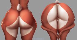 absurd_res anthro ass bent_over big_butt butt_focus deer female genitals hi_res huge_butt mammal meme mila_(sunstripe) praise_da_booty_(meme) pussy solo sunstripe tagme tail