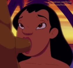 1boy 1girls 2d 2d_animation animated black_hair blowjob blowjob_face lilo_and_stitch moaning moaning_in_pleasure nani_pelekai nude_female oral partial_male penis sound tagme throat_(artist) uncensored video