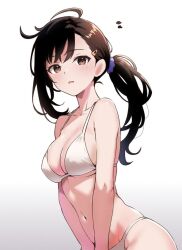 1girls bikini blush brown_eyes brown_hair hair_pin long_hair looking_at_viewer nisekoi onodera_haru swimsuit white_skin