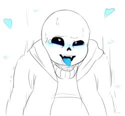 2015 ahe_gao animated_skeleton blue_blush blue_tongue blush clothed heart heart-shaped_pupils heart_eyes hooded_jacket hoodie jacket monster sans sans_(undertale) skeleton solo suckmytrombone tongue tongue_out undead undertale undertale_(series) upper_body