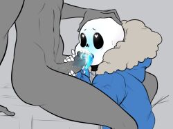 animated_skeleton blue_hoodie blue_jacket blue_tongue ectotongue faceless_male fellatio gay grabbing_head hand_on_another's_head head_grab heart-shaped_pupils heart_eyes hooded_jacket hoodie jacket ksuriuri licking_penis male monster sans sans_(undertale) shortsnas skeleton solo_focus sucking_penis tongue undead undertale undertale_(series) unseen_male_face yaoi