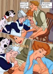 101_dalmatians anita_radcliffe blowjob comic cum cum_on_penis disney dog drawn-sex.com english english_text female lips lipstick male nanny_(101_dalmatians) penis penis_grab penis_in_mouth pongo roger_radcliffe sitting sitting_on_chair speech_bubble text