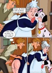 101_dalmatians ass big_ass comic disney dog drawn-sex.com english english_text female from_behind from_behind_position male nanny_(101_dalmatians) penis pongo roger_radcliffe speech_bubble text tongue