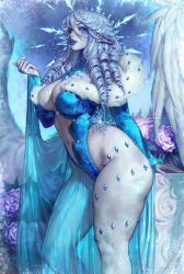 animal_ears cleavage lerapi original_character revealing_clothes thick_thighs