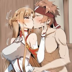 1boy absurd_res absurdres ai_generated ass asuna_(sao) bent_over blush color condom condom_on_penis curvy darklust deep_penetration doggy_style faceless_male female grabbing hetero_sex heterosexual hi_res high_resolution highres human kissing kissing klein large_breasts molestation motion_blur motion_lines muscular_male novelai pussy raped self_upload sex sex_from_behind slim_waist speed_lines straight sweat sword_art_online tagme taller_male uncensored vaginal_insertion vaginal_penetration yuuki_asuna