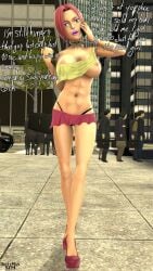 3d annie_leonhardt attack_on_titan big_breasts bimbo bimbo_body bimbo_lips bimbofication breasts cellphone crop_top defined_muscles dirtymansfm high_heels makeup miniskirt pink_hair pink_lipstick purse sfm shingeki_no_kyojin slut_collar slutty_clothes source_filmmaker talking thin_arms thin_female thin_thighs thin_waist visible_nipples visible_thong