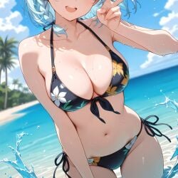2025 ai_generated beach belly black_bikini blue_hair female flower_bikini instagram looking_at_viewer meta not_porn open_mouth sexy.ai smile_at_viewer smiling_at_viewer splashing_water ten01c tummy unknown_character wet_bikini wet_body wet_skin