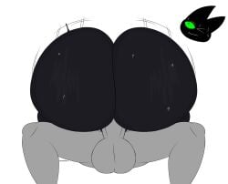 2025 anal anal_sex anthro anthro_penetrated ass balls big_butt black_body black_fur bodily_fluids cartoon_network domestic_cat duo english_description erection felid feline felis fur genitals green_eyes hi_res humanoid humanoid_genitalia humanoid_on_anthro humanoid_penetrating humanoid_penetrating_anthro humanoid_penis male male/male male_penetrated male_penetrating male_penetrating_male mammal mao_mao:_heroes_of_pure_heart motion_lines mouth_closed one_eye_closed penetration penile penile_penetration penis rear_view riding samucafujiwara sex sheriff_mao_mao_mao sweat sweaty_butt