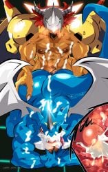 2025 abs absurd_res anal anal_sex anthro anthro_on_anthro anthro_penetrated anthro_penetrating anthro_penetrating_anthro armor ass_up bandai_namco barazoku blue_body bodily_fluids cum cum_in_ass cum_inside cum_on_self digimon digimon_(species) digital_drawing_(artwork) digital_media_(artwork) doggy_style dragon duo ejaculation exveemon fangs from_behind_position front_view genital_fluids genitals glistening glistening_body glistening_skin green_eyes hair hand_on_another's_hip hand_on_butt hand_on_hip headgear helmet hi_res horn horned_helmet humanoid_genitalia humanoid_penis internal internal_anal logan_sato looking_at_viewer male male/male male_penetrated male_penetrating male_penetrating_male muscular muscular_anthro muscular_male mythological_creature mythological_scalie mythology nipples nude nude_anthro nude_male one_eye_closed orange_body orgasm pecs penetration penile penis raised_tail red_eyes scales scalie sex sholder_pads standing_doggystyle tail tears teeth tongue vein veiny_muscles wargreymon wings wink winking_at_viewer
