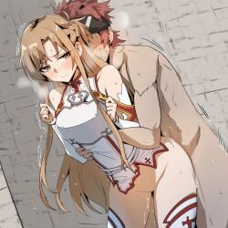1boy absurd_res absurdres ai_generated ass asuna_(sao) bent_over blush color condom condom_on_penis curvy darklust deep_penetration doggy_style faceless_male female grabbing hetero_sex heterosexual hi_res high_resolution highres human klein large_breasts molestation motion_blur motion_lines muscular_male novelai pussy raped self_upload sex sex_from_behind slim_waist speed_lines straight sweat sword_art_online tagme taller_male uncensored vaginal_insertion vaginal_penetration yuuki_asuna